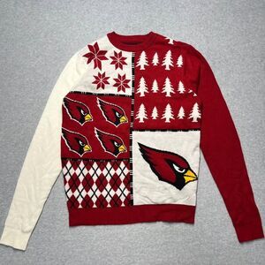 Arizona Cardinals NFL Team Apparel Men's M Ugly Christmas Sweater Busy block red